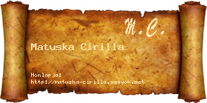 Matuska Cirilla névjegykártya